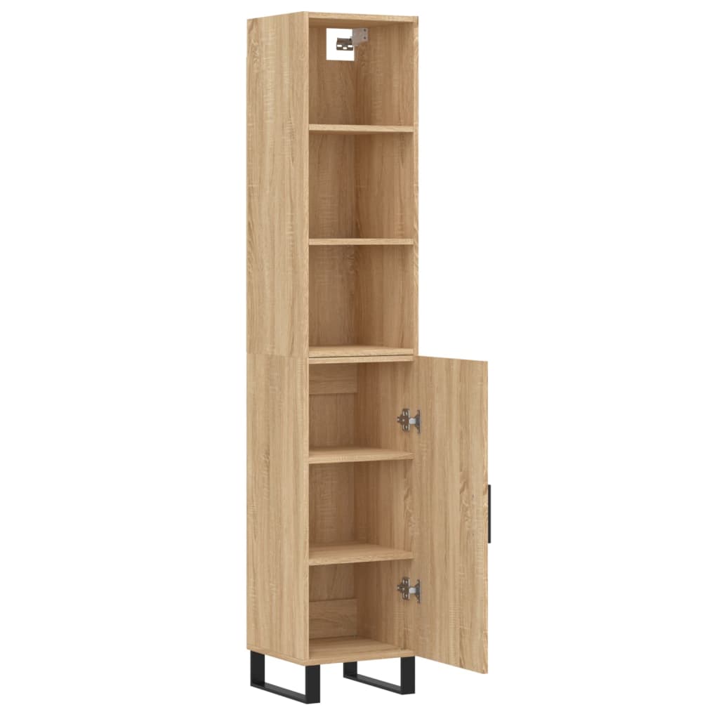 vidaXL Aparador de madera contrachapada roble Sonoma 34,5x34x180 cm