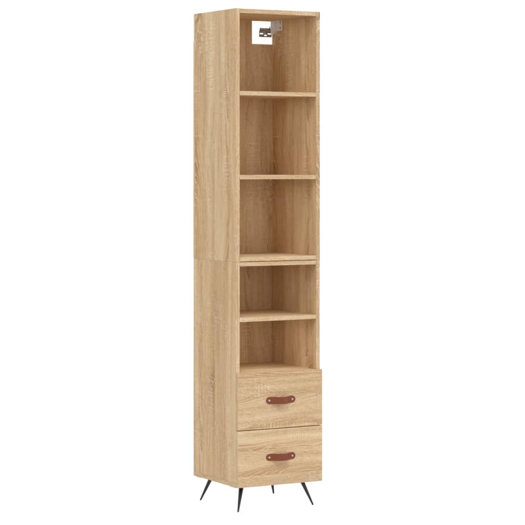 vidaXL Aparador de madera contrachapada roble Sonoma 34,5x34x180 cm