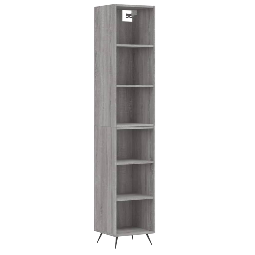 vidaXL Aparador alto madera contrachapada gris Sonoma 34,5x32,5x180 cm