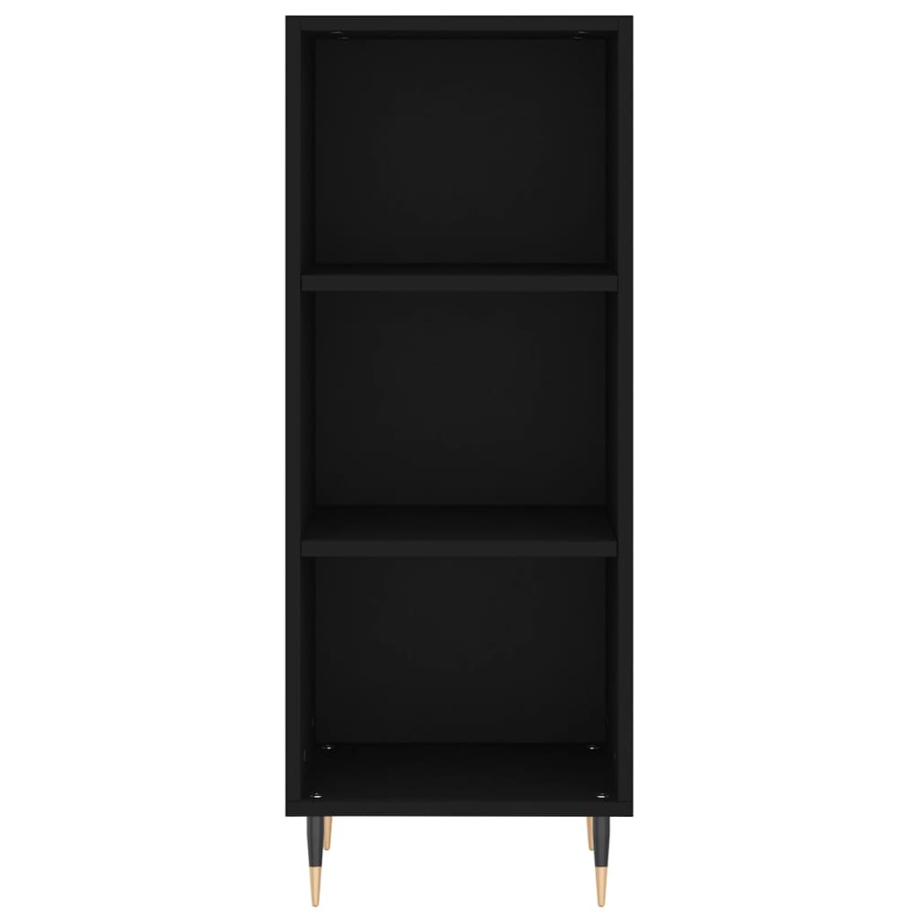 vidaXL Aparador alto madera contrachapada negro 34,5x32,5x180 cm