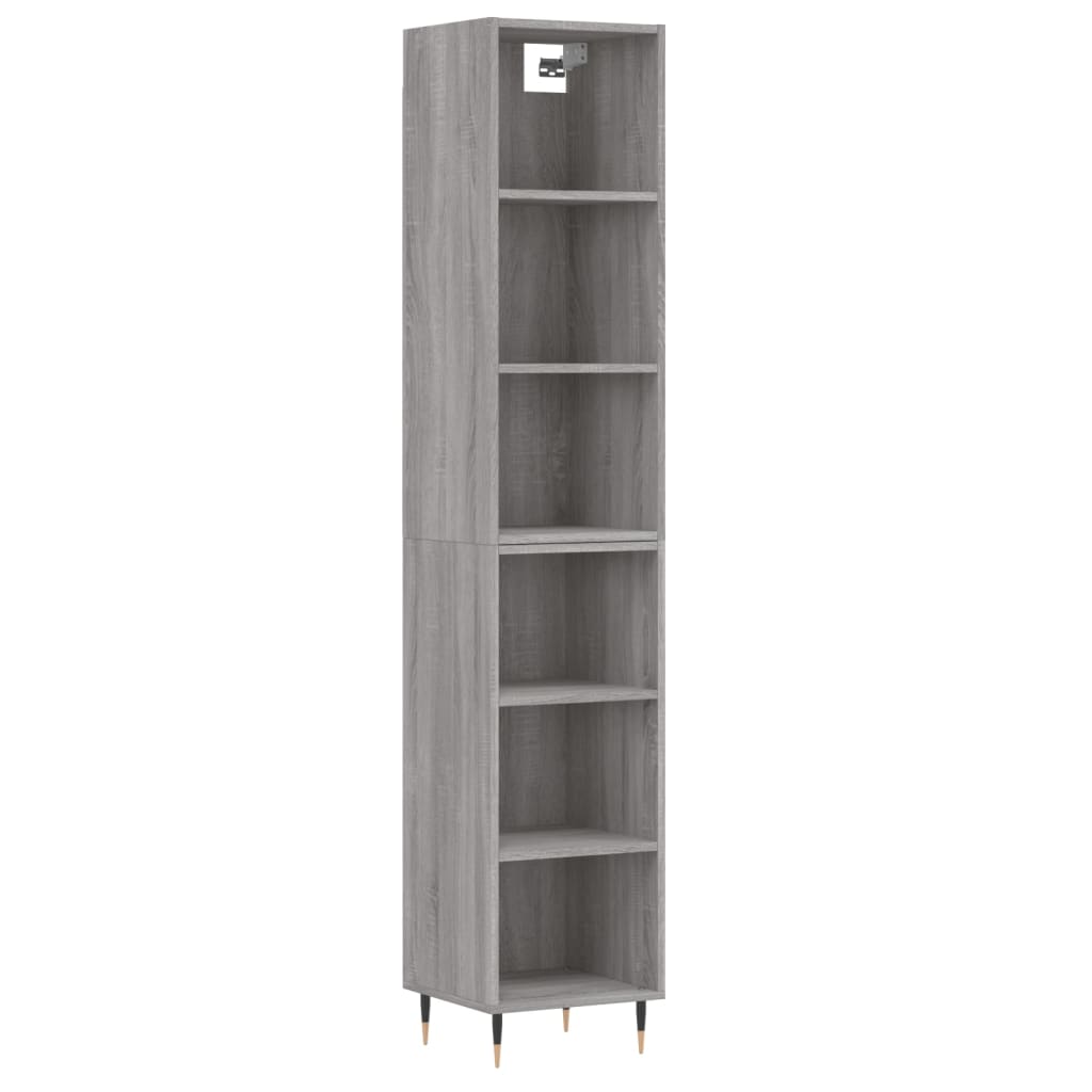 vidaXL Aparador alto madera contrachapada gris Sonoma 34,5x32,5x180 cm