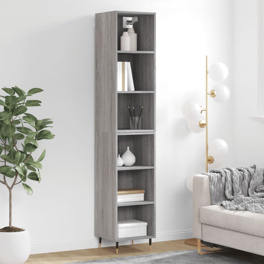 vidaXL Aparador alto madera contrachapada gris Sonoma 34,5x32,5x180 cm