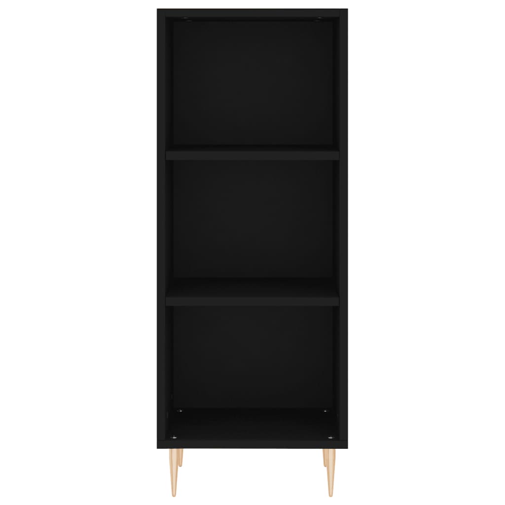 vidaXL Aparador alto madera contrachapada negro 34,5x32,5x180 cm