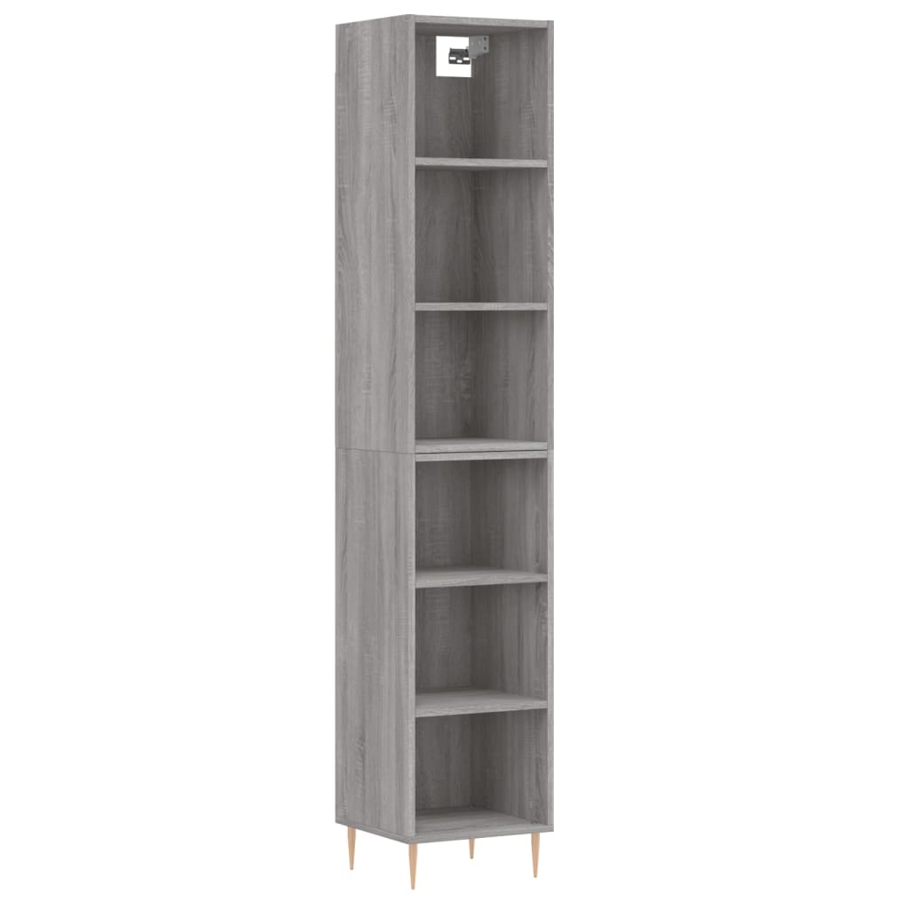 vidaXL Aparador alto madera contrachapada gris Sonoma 34,5x32,5x180 cm