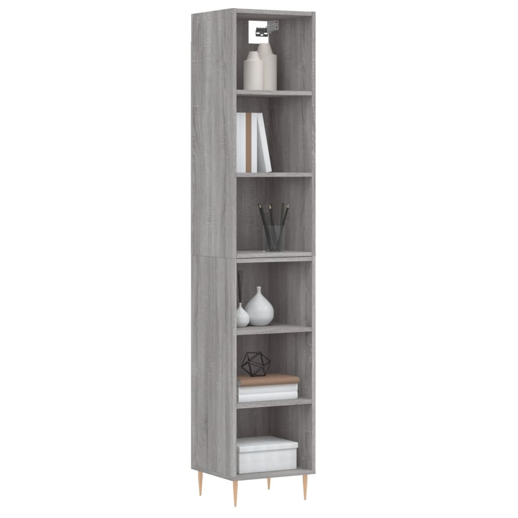 vidaXL Aparador alto madera contrachapada gris Sonoma 34,5x32,5x180 cm