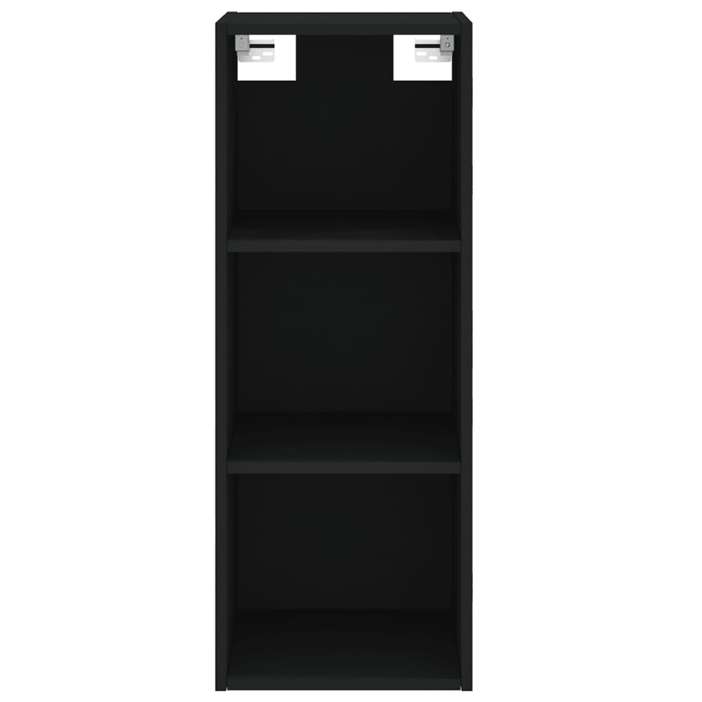 vidaXL Aparador alto madera contrachapada negro 34,5x32,5x180 cm