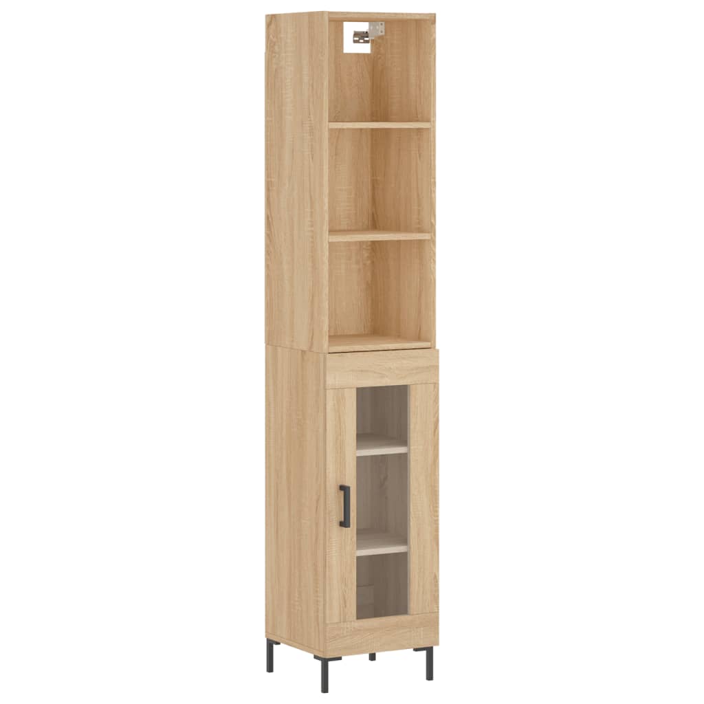 vidaXL Aparador de madera contrachapada roble Sonoma 34,5x34x180 cm