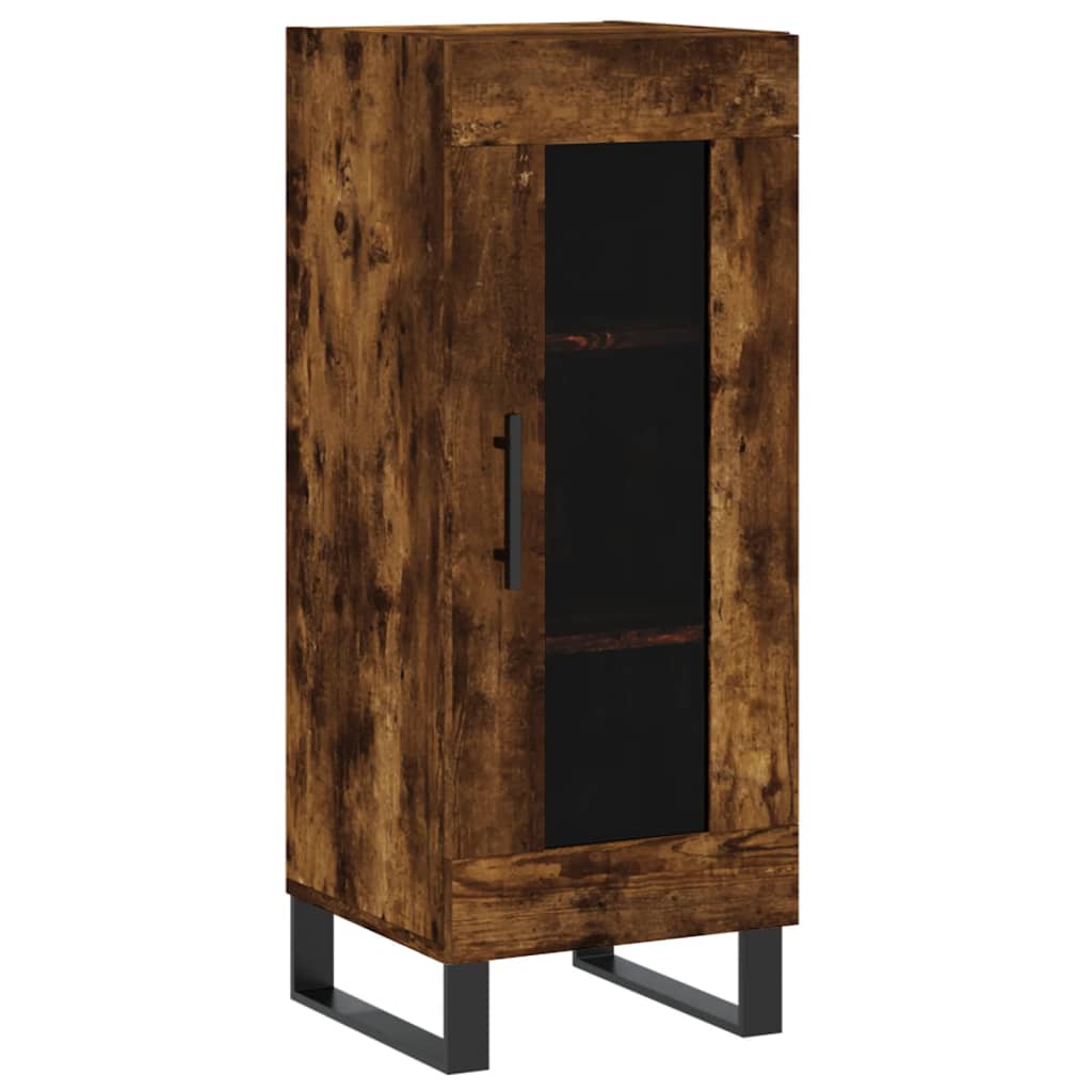 vidaXL Aparador de madera contrachapada roble ahumado 34,5x34x180 cm