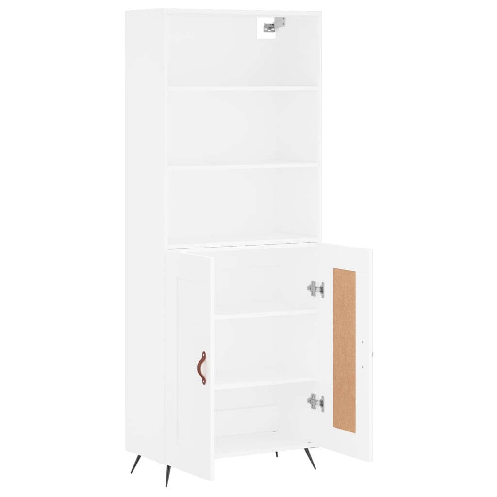 vidaXL Aparador alto madera contrachapada blanco 69,5x34x180 cm