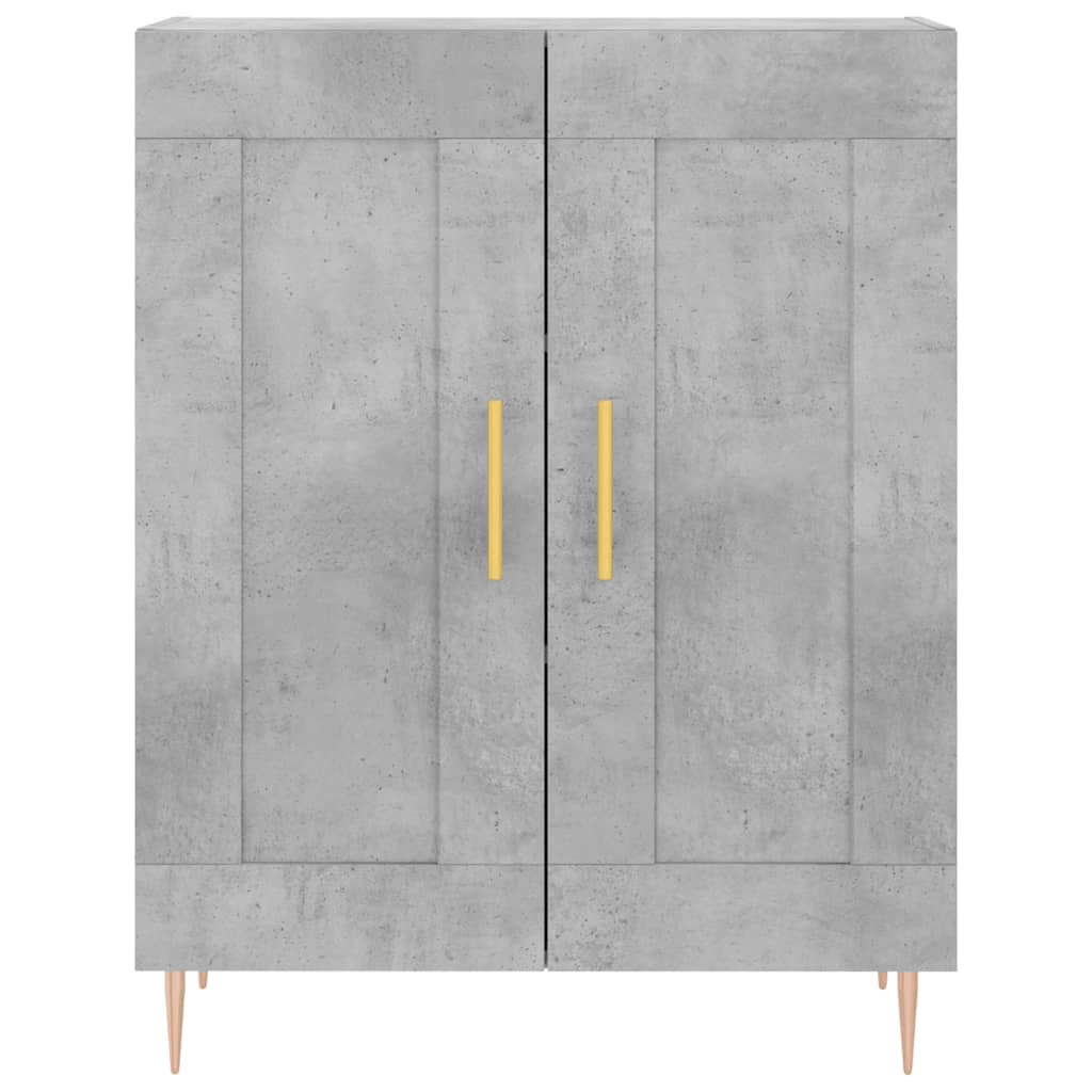 vidaXL Aparador alto madera contrachapada gris hormigón 69,5x34x180 cm