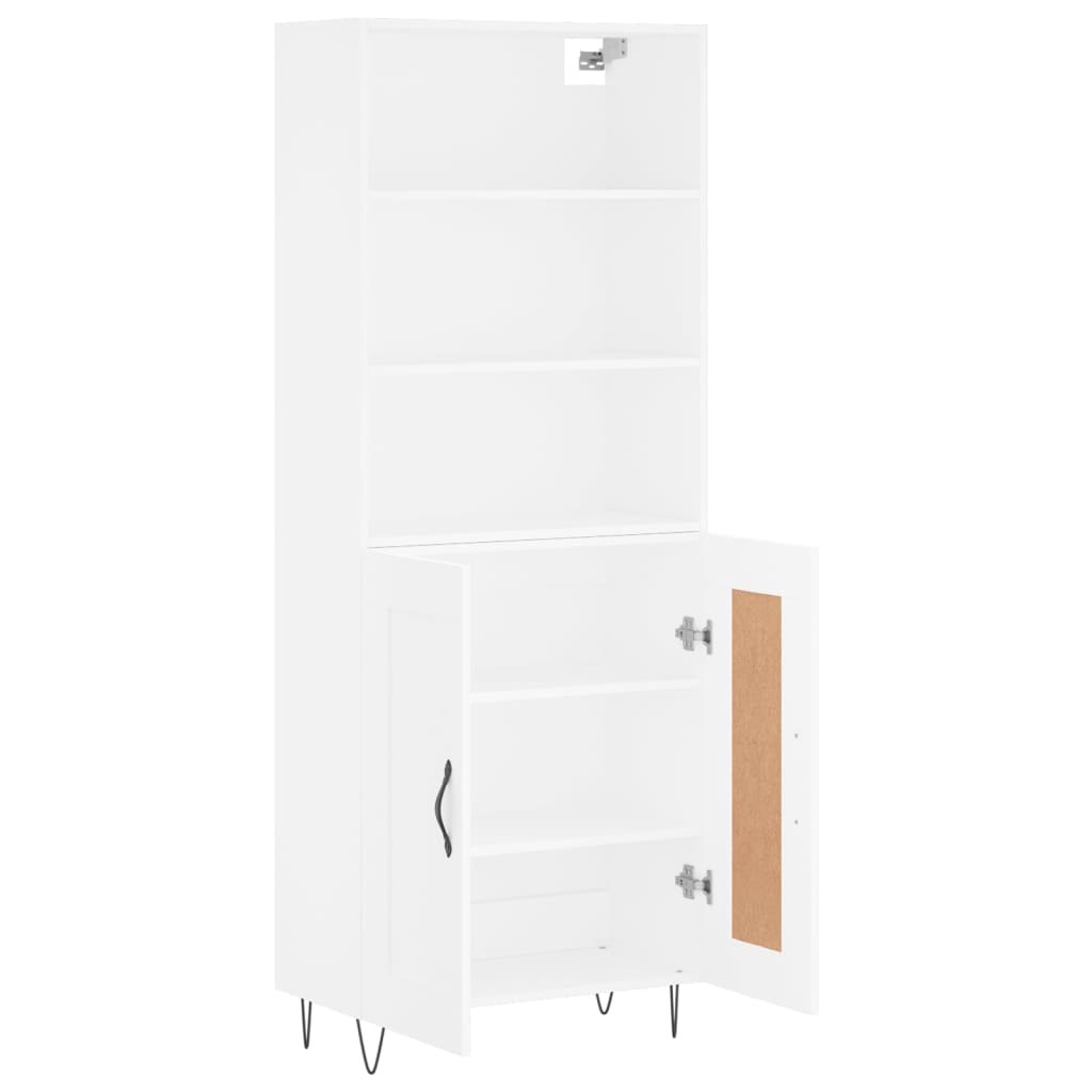 vidaXL Aparador alto madera contrachapada blanco 69,5x34x180 cm