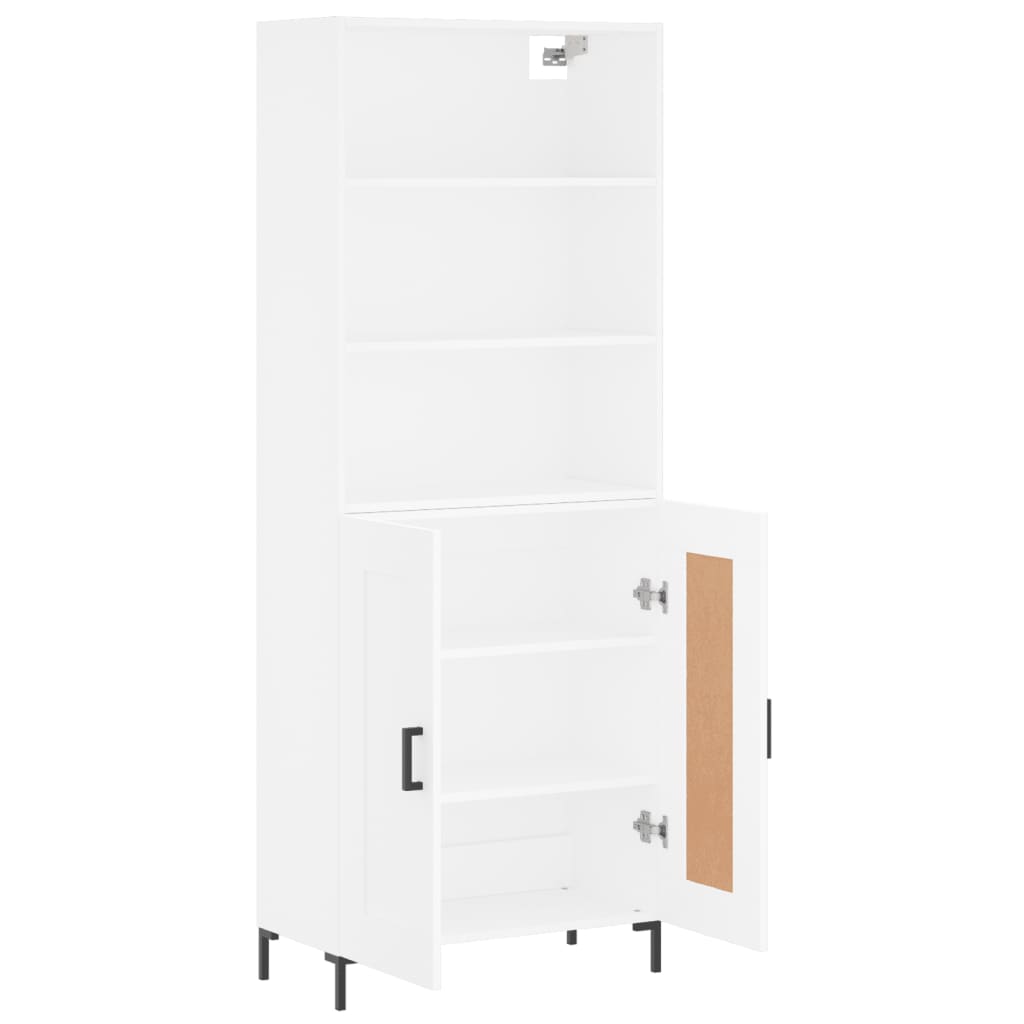 vidaXL Aparador alto madera contrachapada blanco 69,5x34x180 cm