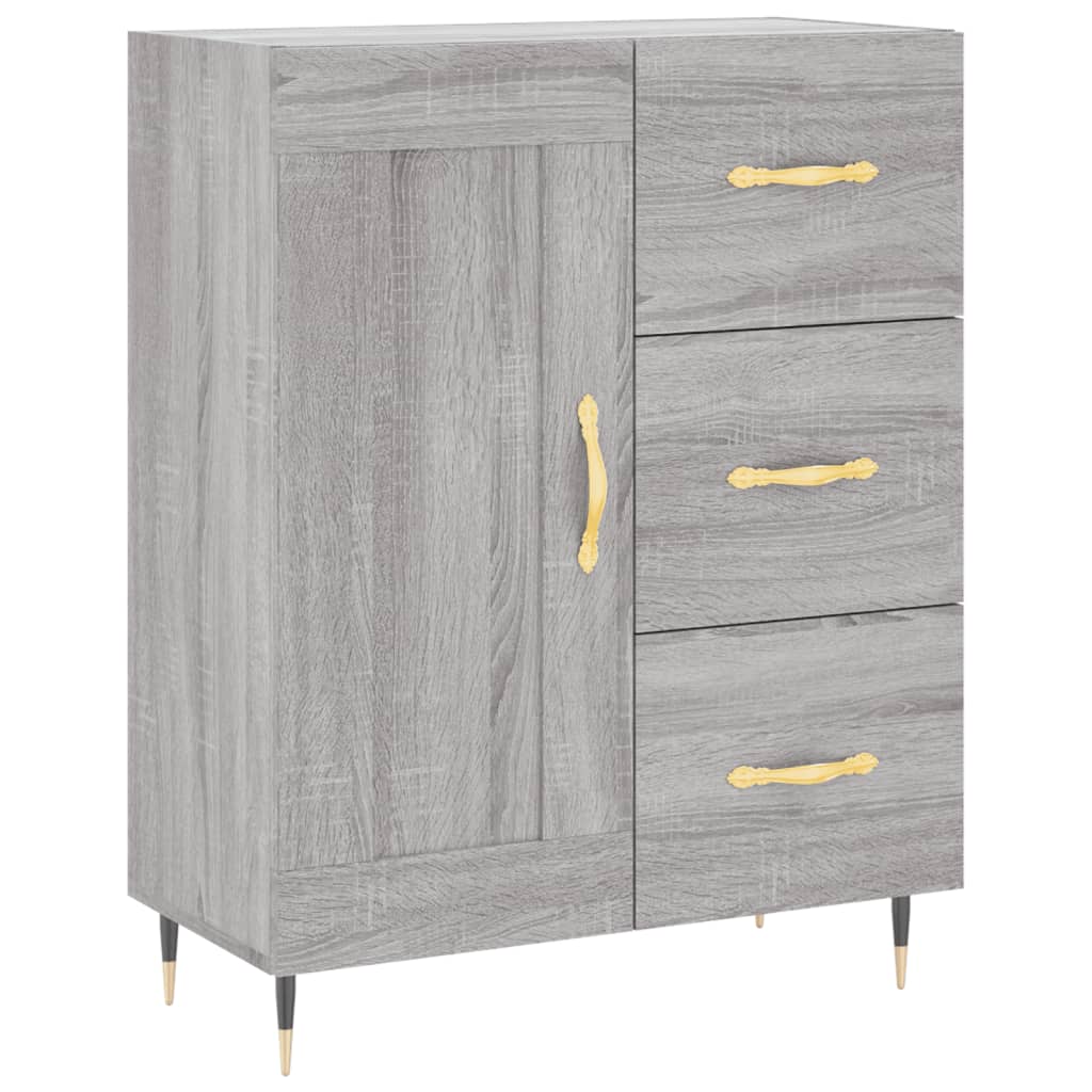 vidaXL Aparador alto madera contrachapada gris sonoma 69,5x34x180 cm