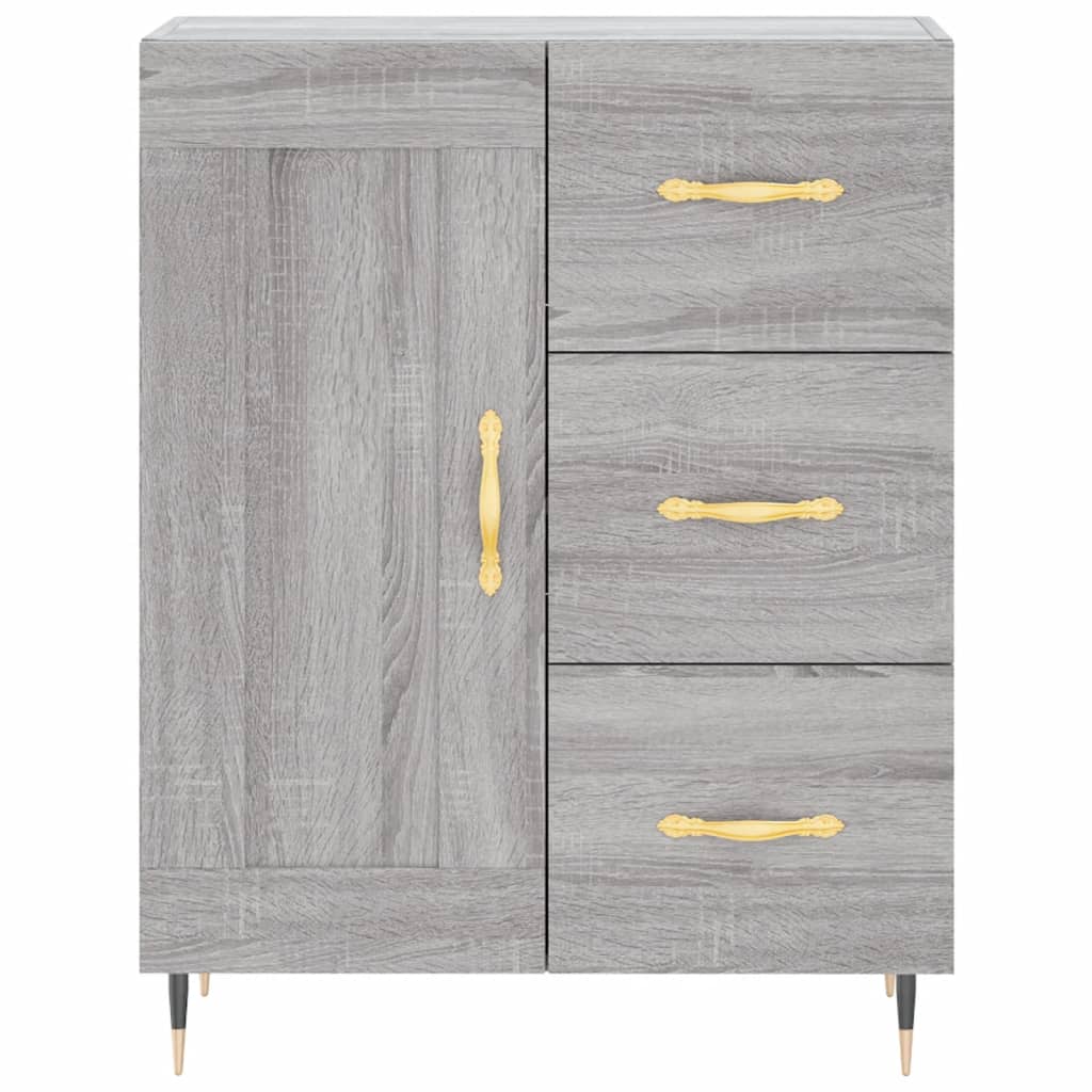 vidaXL Aparador alto madera contrachapada gris sonoma 69,5x34x180 cm