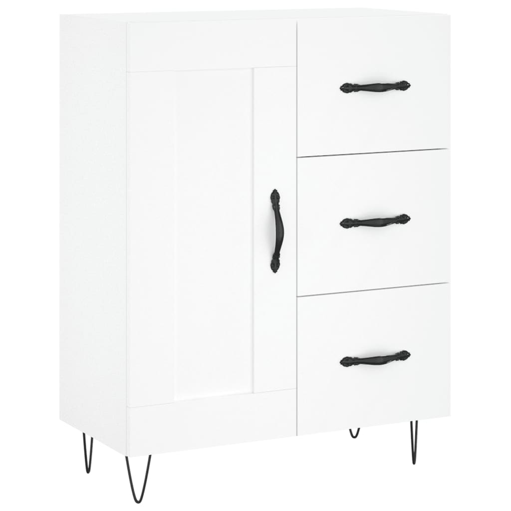 vidaXL Aparador alto madera contrachapada blanco 69,5x34x180 cm