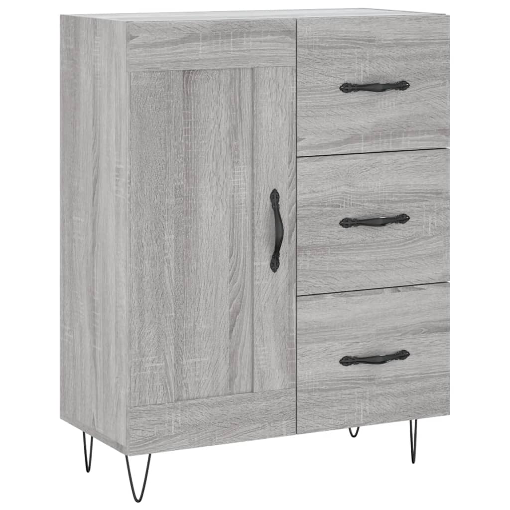 vidaXL Aparador alto madera contrachapada gris sonoma 69,5x34x180 cm