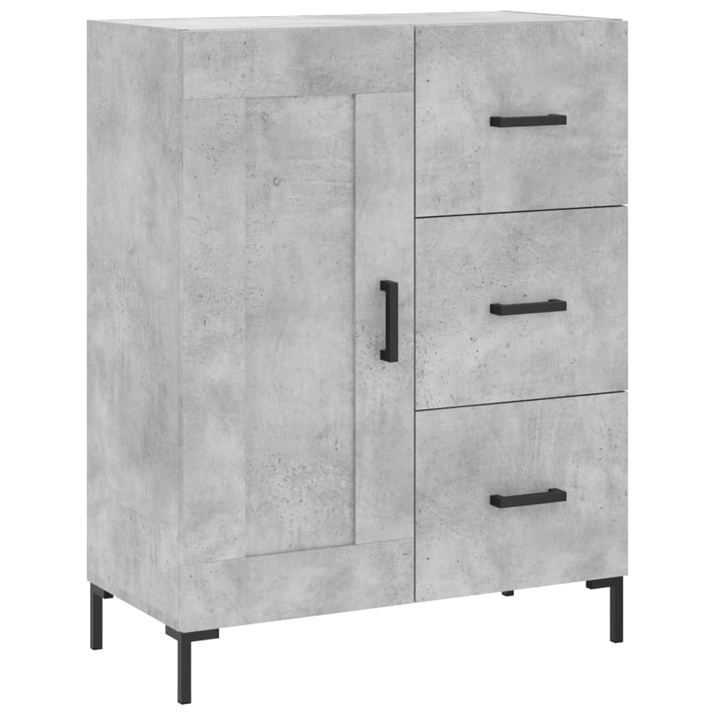 vidaXL Aparador alto madera contrachapada gris hormigón 69,5x34x180 cm