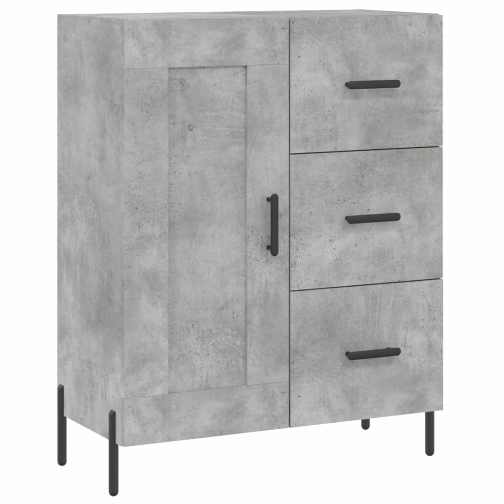 vidaXL Aparador alto madera contrachapada gris hormigón 69,5x34x180 cm