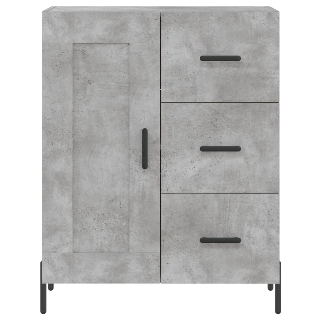 vidaXL Aparador alto madera contrachapada gris hormigón 69,5x34x180 cm