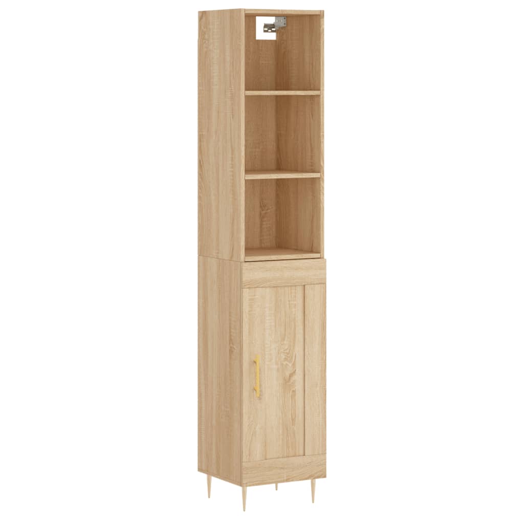 vidaXL Aparador de madera contrachapada roble Sonoma 34,5x34x180 cm