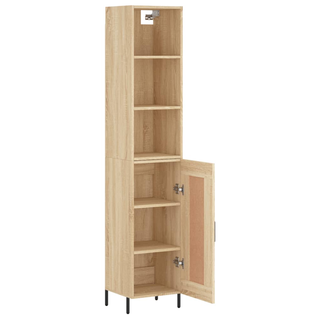 vidaXL Aparador de madera contrachapada roble Sonoma 34,5x34x180 cm