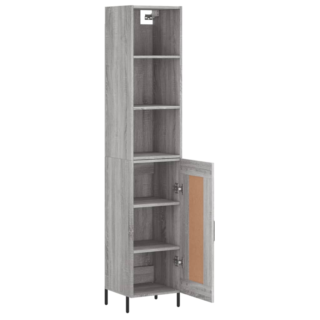 vidaXL Aparador alto madera contrachapada gris Sonoma 34,5x34x180 cm