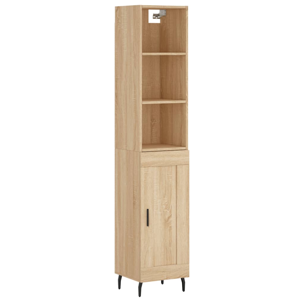 vidaXL Aparador de madera contrachapada roble Sonoma 34,5x34x180 cm