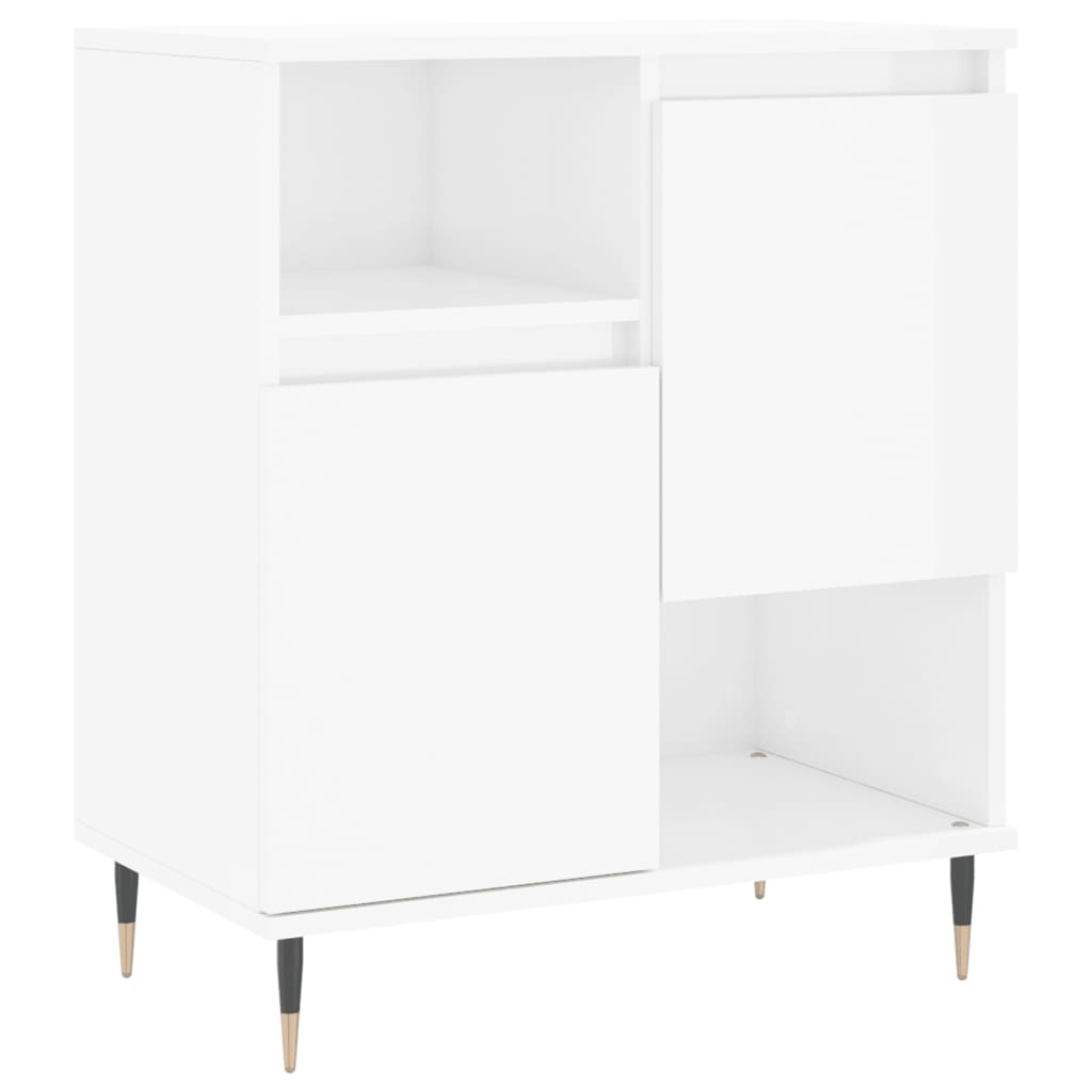 vidaXL Aparadores 2 uds madera contrachapada blanco brillo