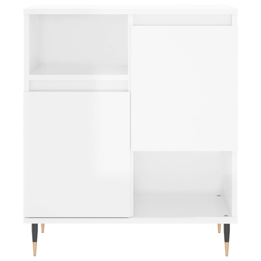 vidaXL Aparadores 2 uds madera contrachapada blanco brillo