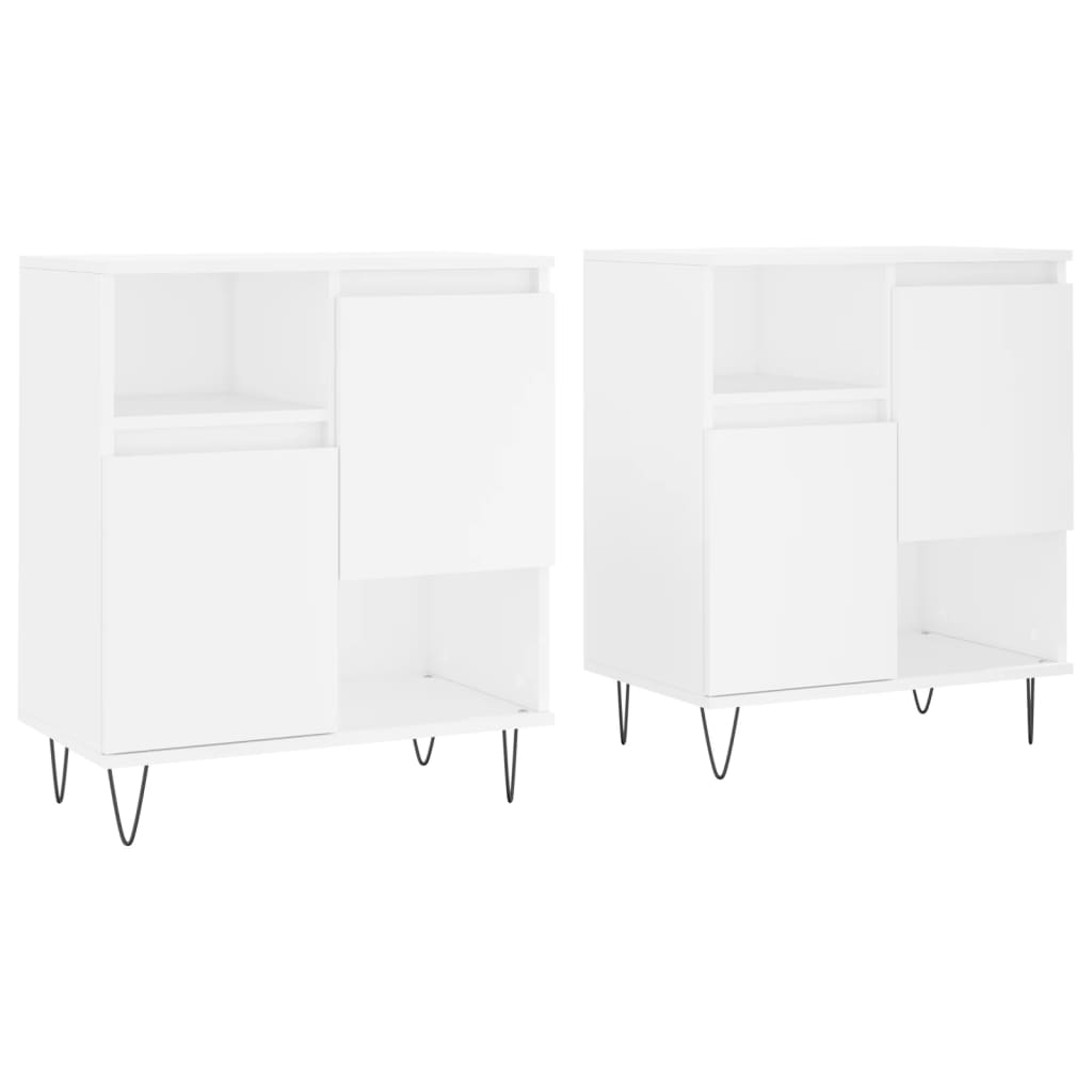 vidaXL Aparadores 2 piezas madera contrachapada blanco