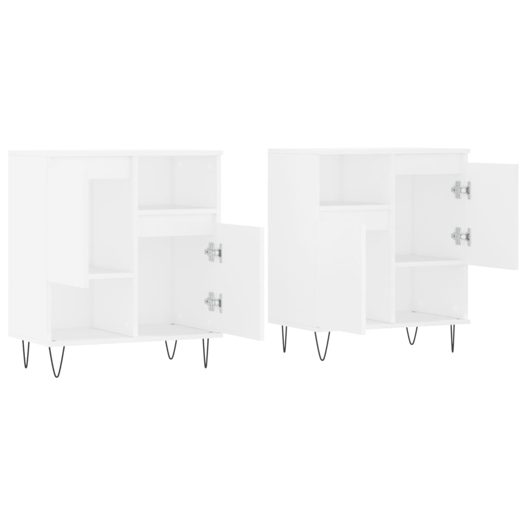 vidaXL Aparadores 2 piezas madera contrachapada blanco