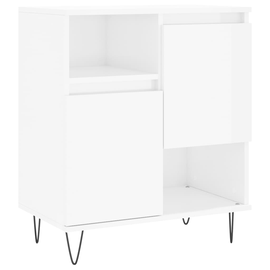 vidaXL Aparadores 2 uds madera contrachapada blanco brillo