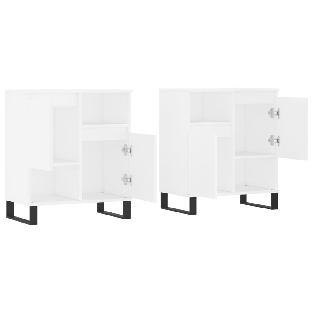 vidaXL Aparadores 2 piezas madera contrachapada blanco