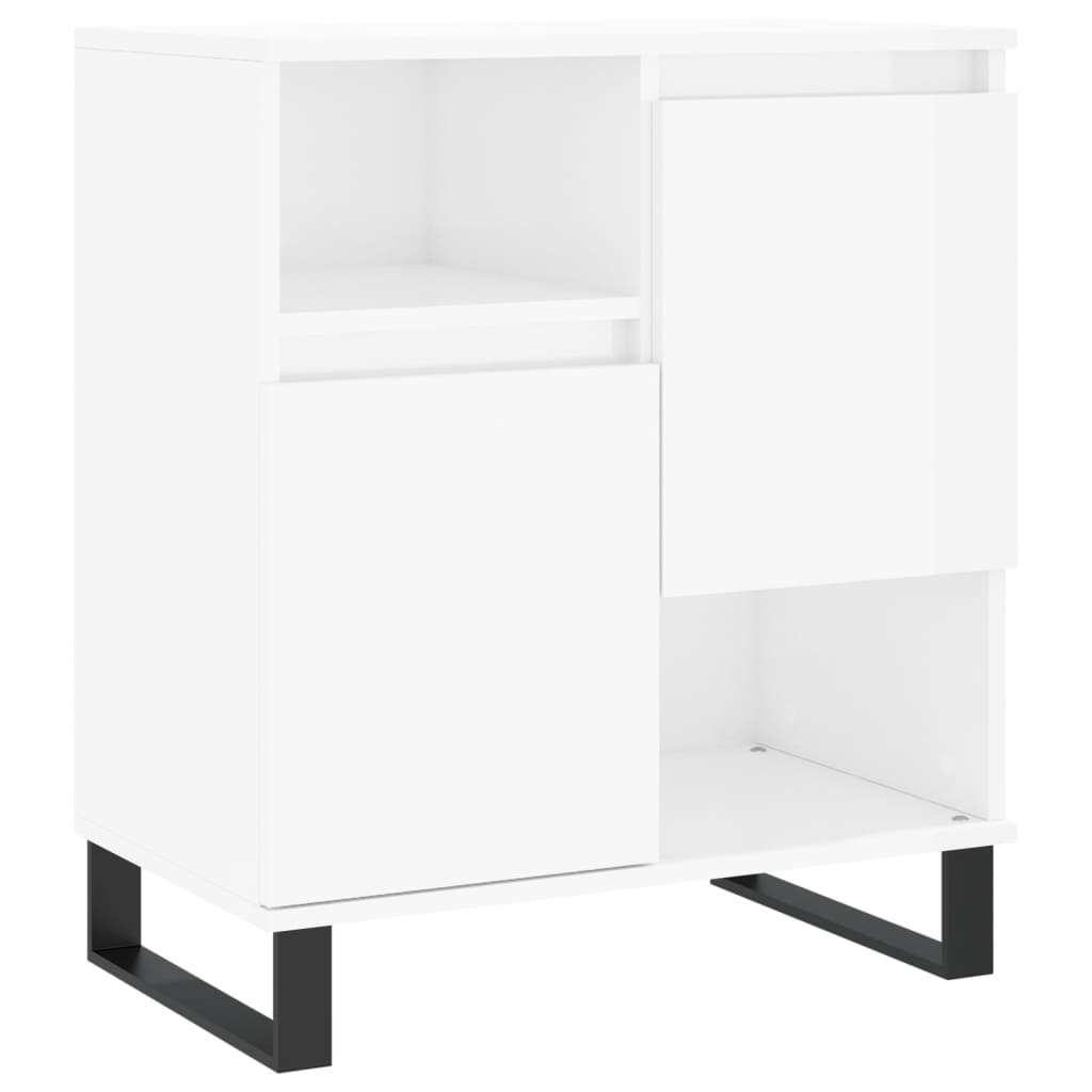 vidaXL Aparadores 2 uds madera contrachapada blanco brillo