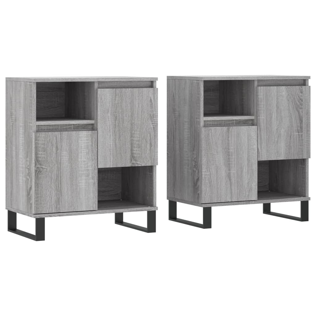 vidaXL Aparadores 2 piezas madera contrachapada gris Sonoma