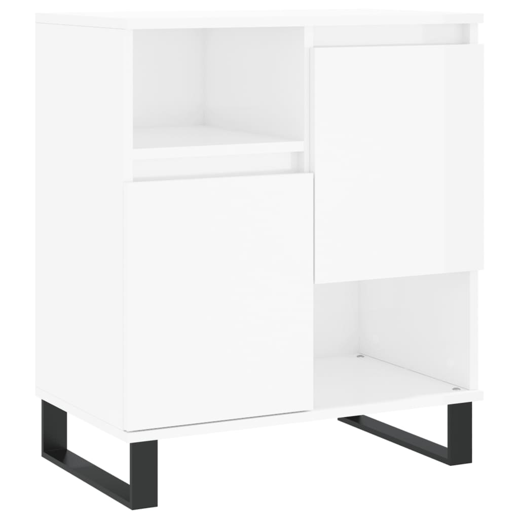 vidaXL Aparadores 3 uds madera contrachapada blanco brillo