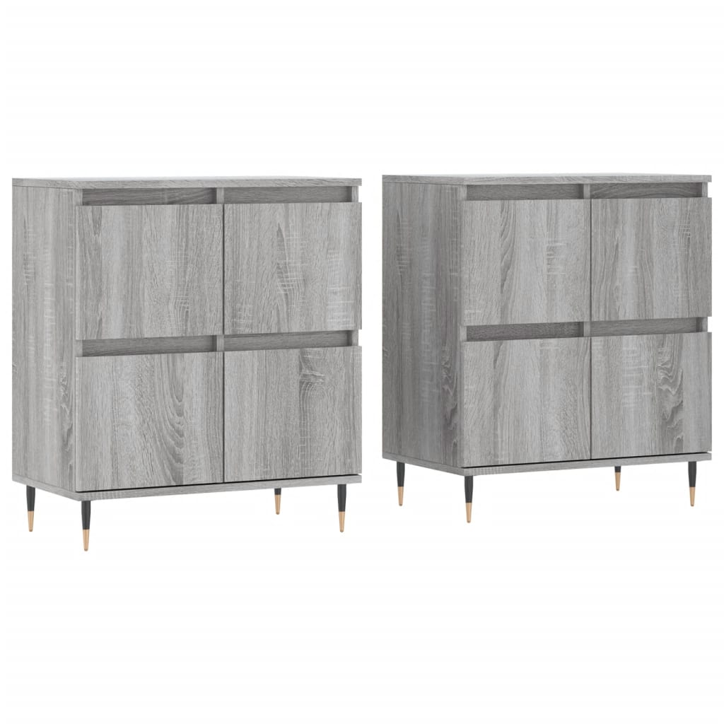 vidaXL Aparadores 2 piezas madera contrachapada gris Sonoma