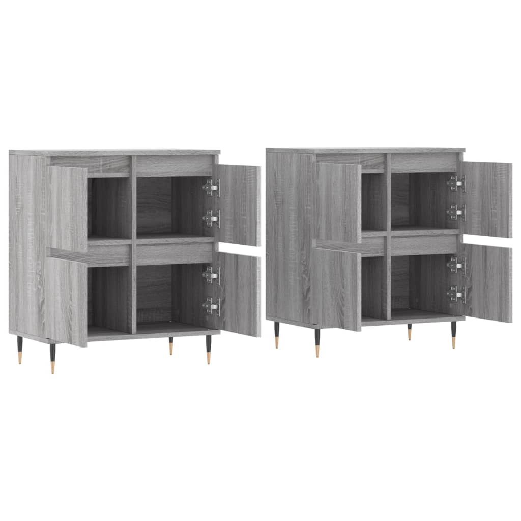 vidaXL Aparadores 2 piezas madera contrachapada gris Sonoma