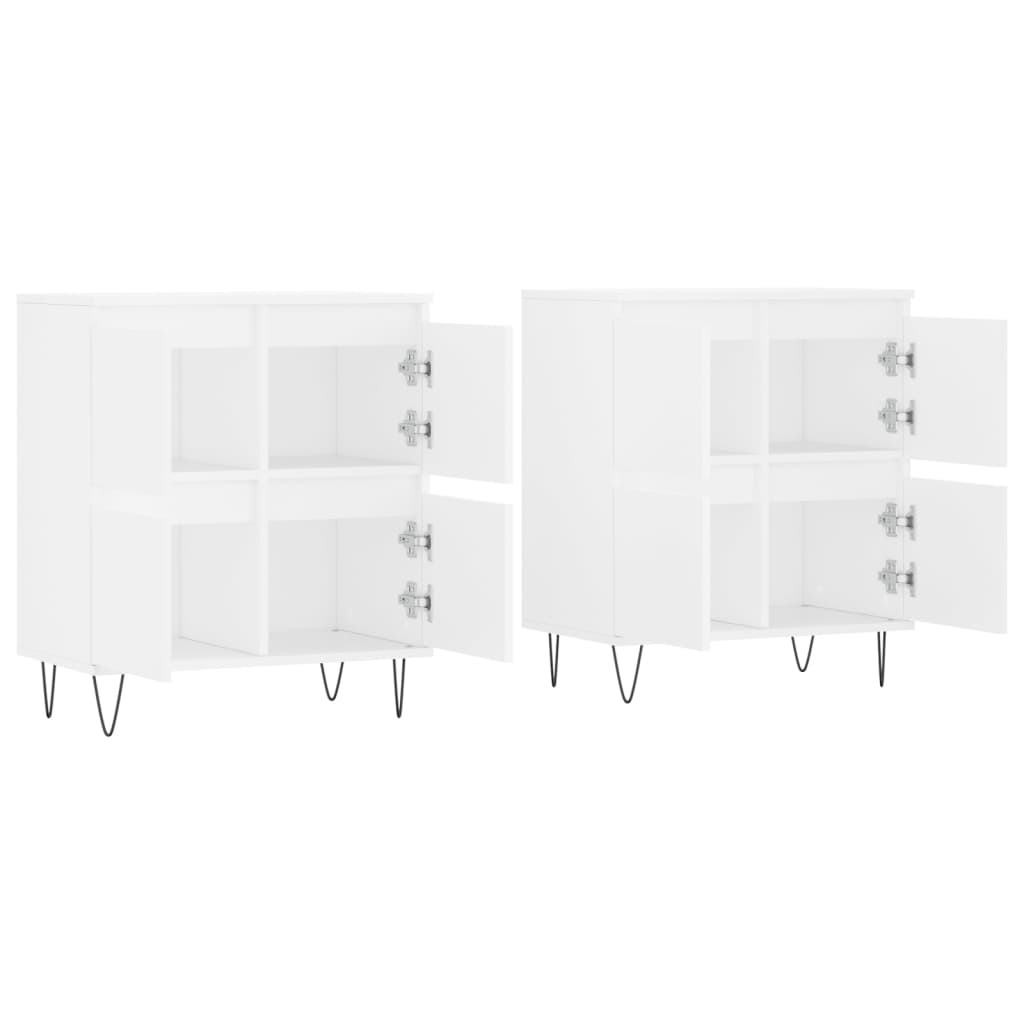 vidaXL Aparadores 2 uds madera contrachapada blanco