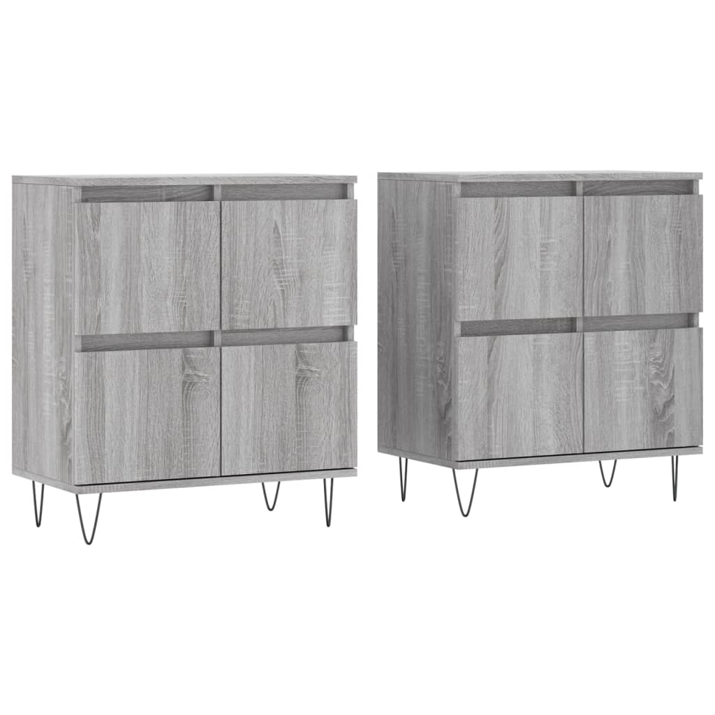 vidaXL Aparadores 2 uds madera contrachapada gris Sonoma