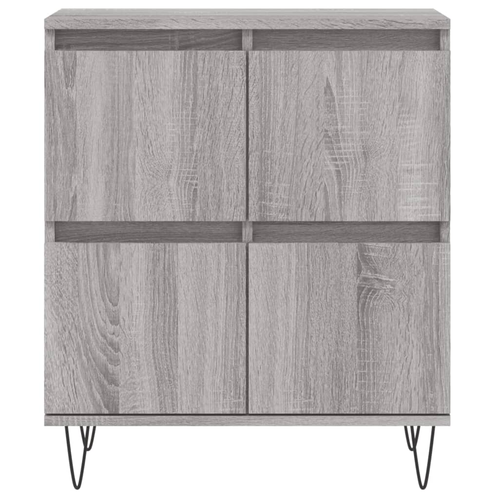 vidaXL Aparadores 2 uds madera contrachapada gris Sonoma