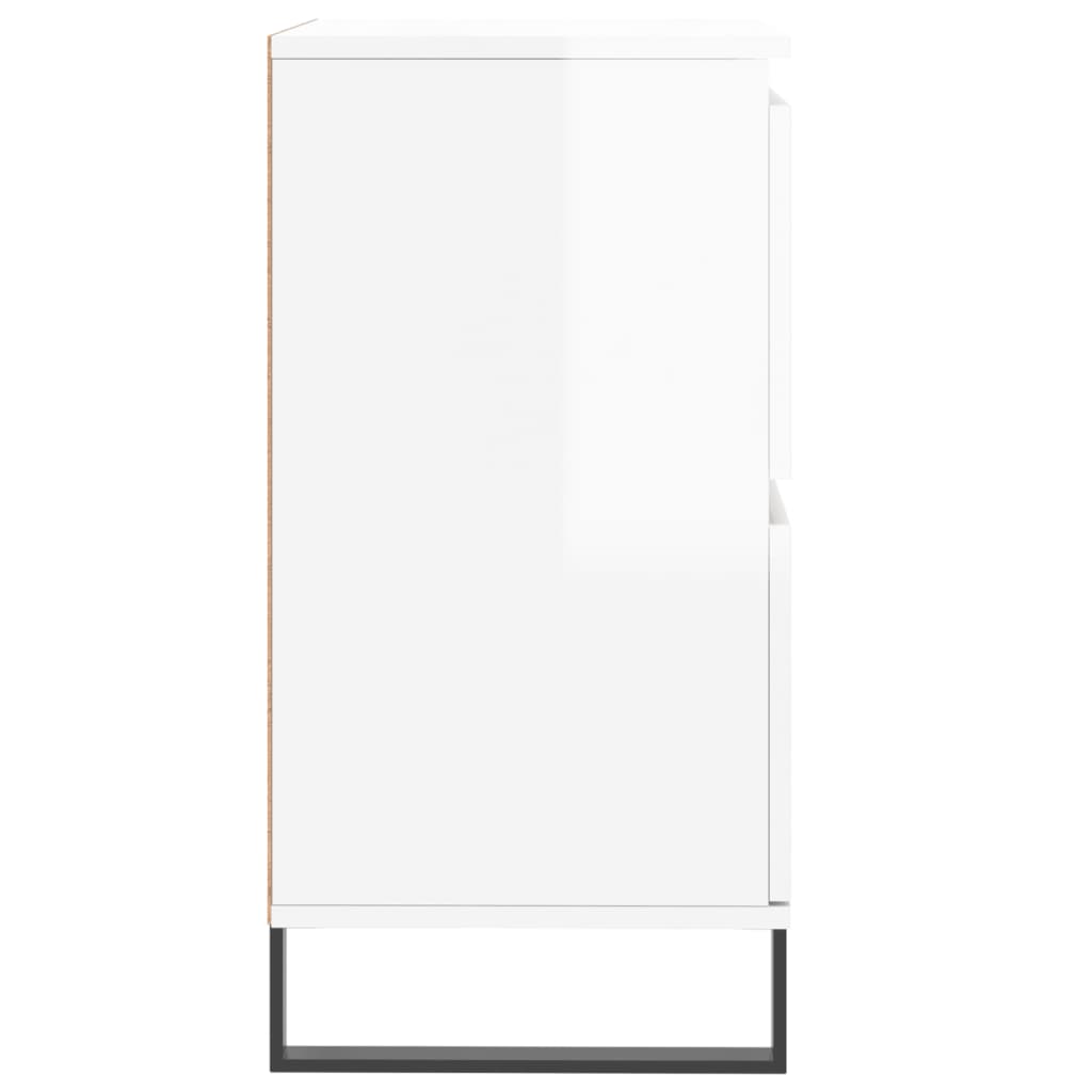 vidaXL Aparadores 2 uds madera contrachapada blanco brillo