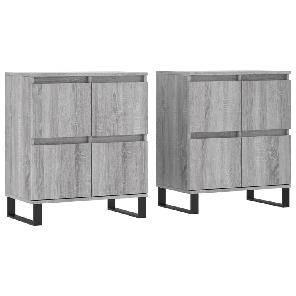 vidaXL Aparadores 2 piezas madera contrachapada gris Sonoma