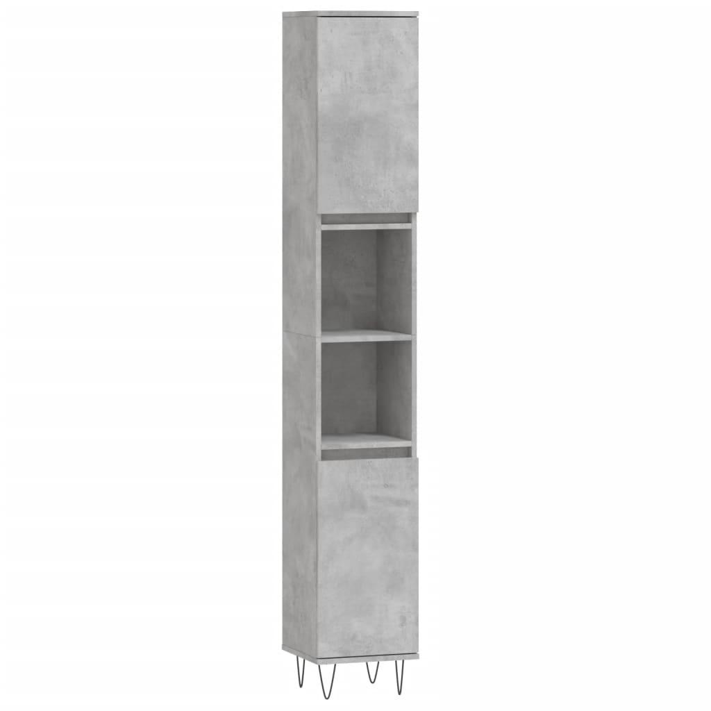 vidaXL Set muebles de baño 2 piezas madera contrachapada gris hormigón