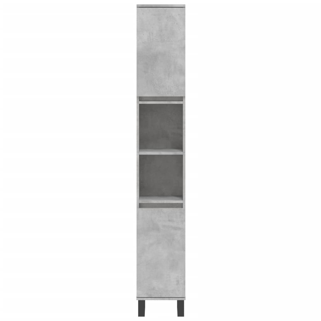 vidaXL Set muebles de baño 2 piezas madera contrachapada gris hormigón