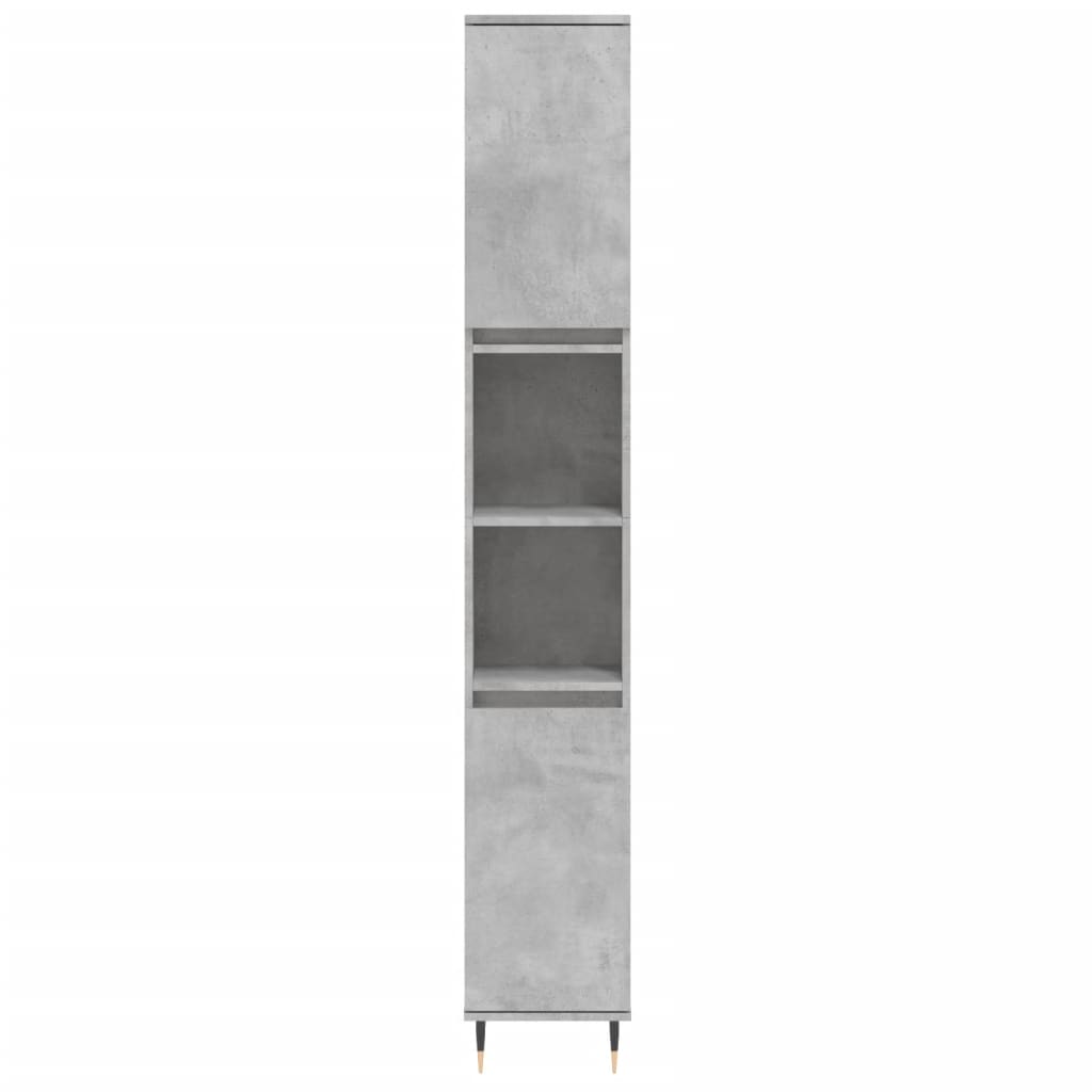 vidaXL Set muebles de baño 2 piezas madera contrachapada gris hormigón