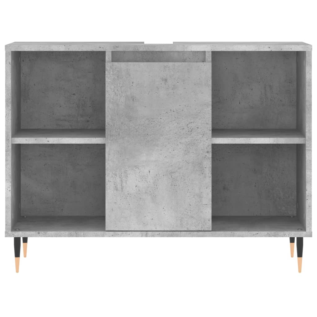 vidaXL Set muebles de baño 2 piezas madera contrachapada gris hormigón