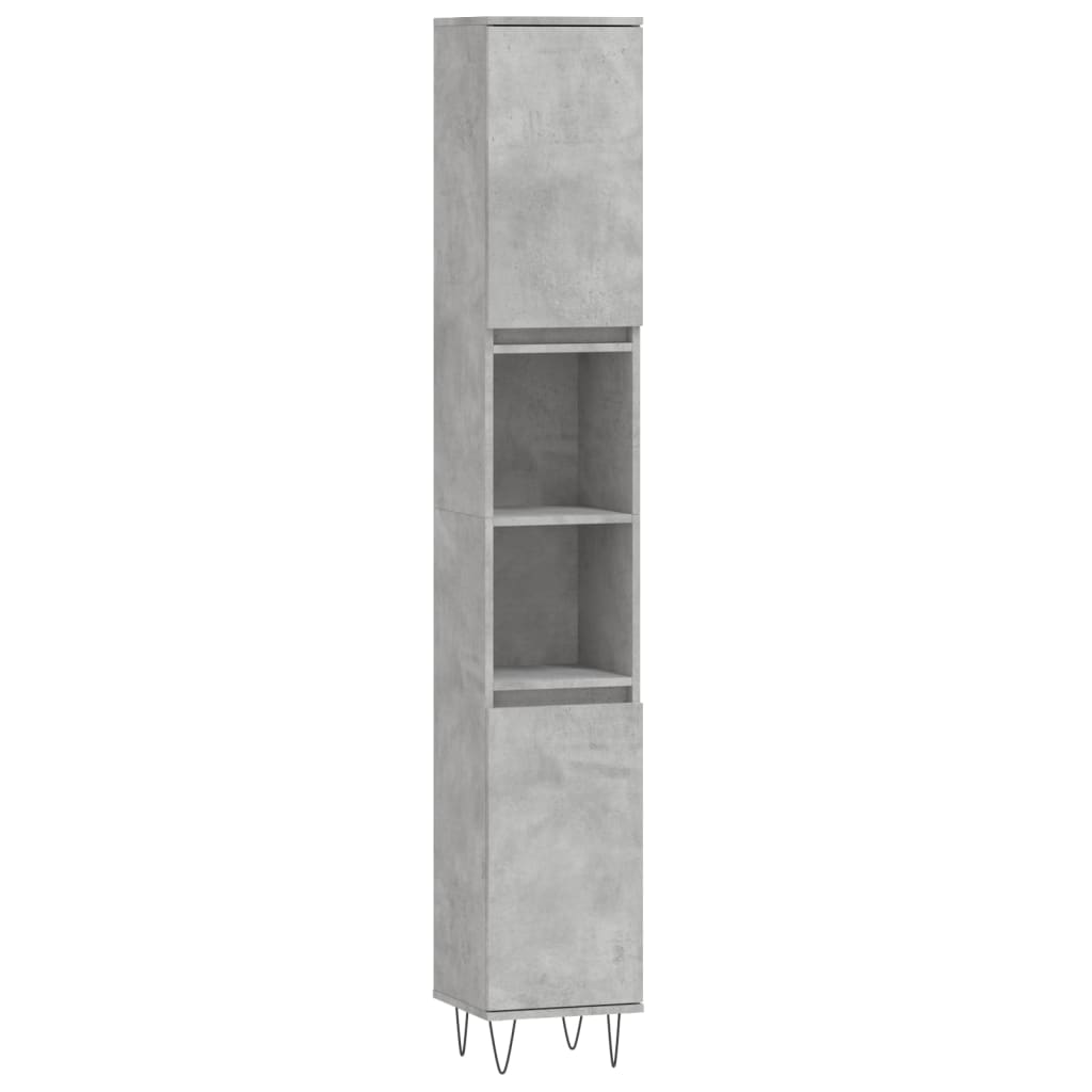 vidaXL Set muebles de baño 2 piezas madera contrachapada gris hormigón