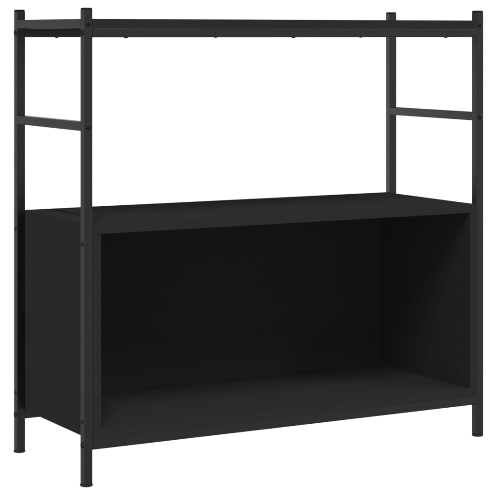 vidaXL Estantería hierro y madera de ingeniería negro 80x30x78,5 cm