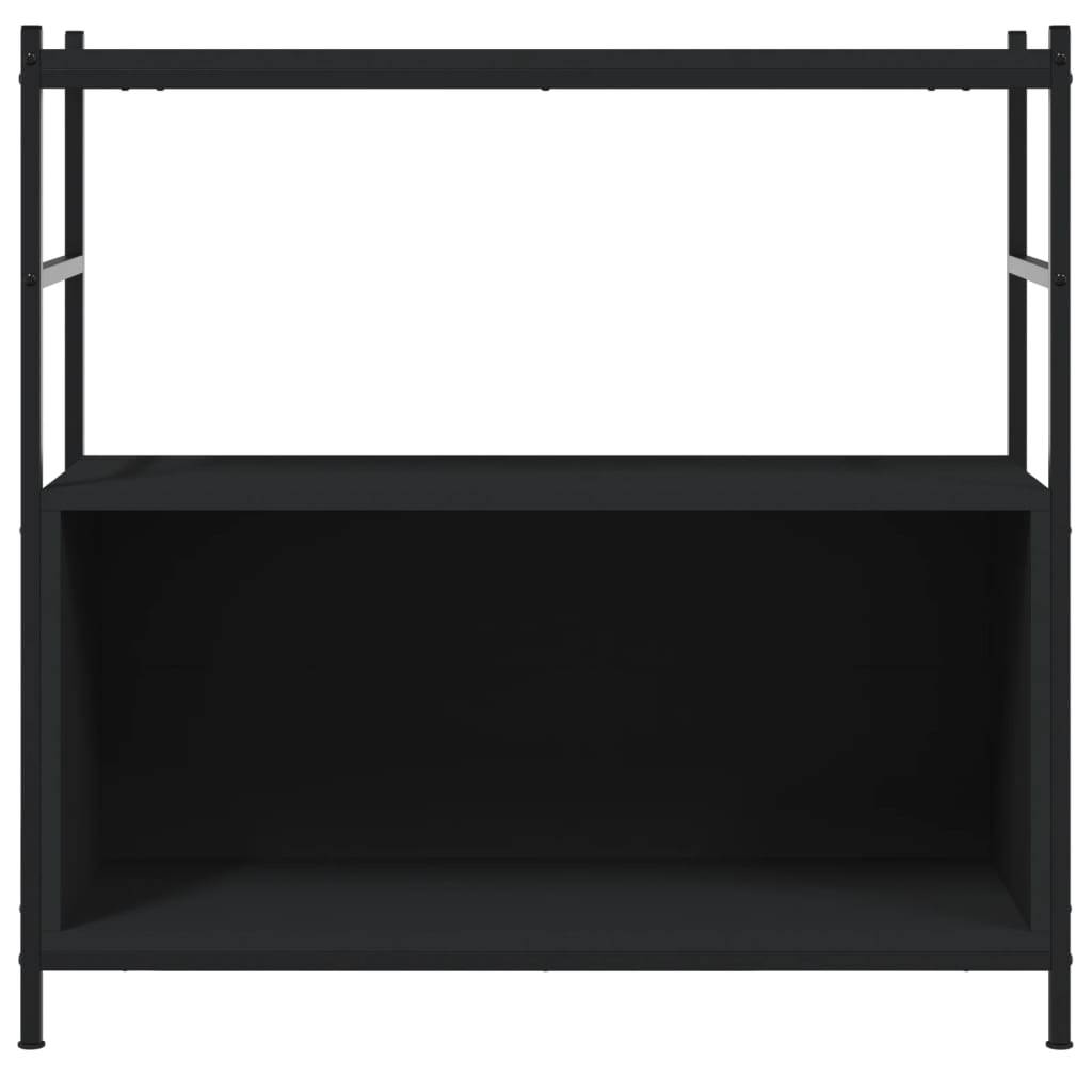 vidaXL Estantería hierro y madera de ingeniería negro 80x30x78,5 cm